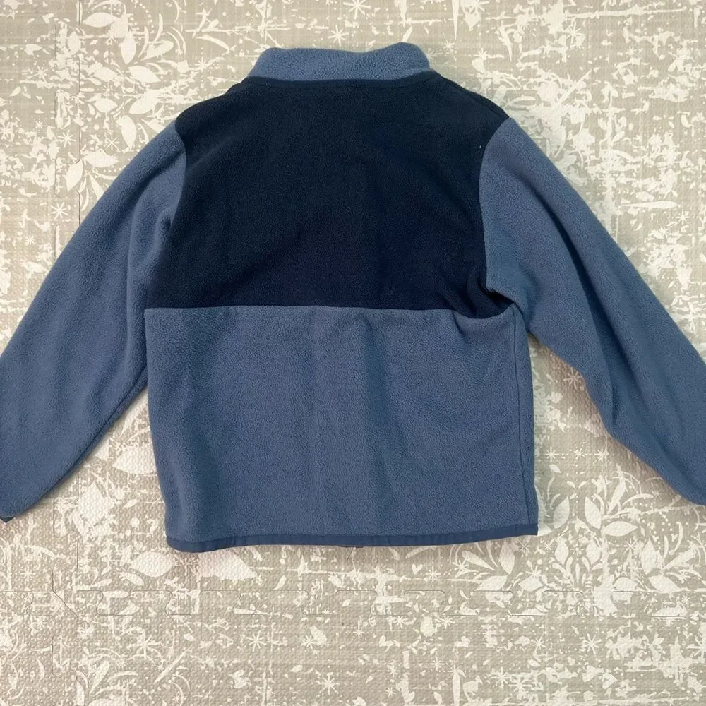 Children's Two-Tone Blue Fleece Jacket with Orange Zip